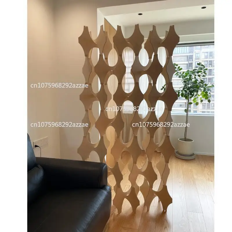 

Creative Solid Wood Screen Ocean Panel Antique Living Room Screen