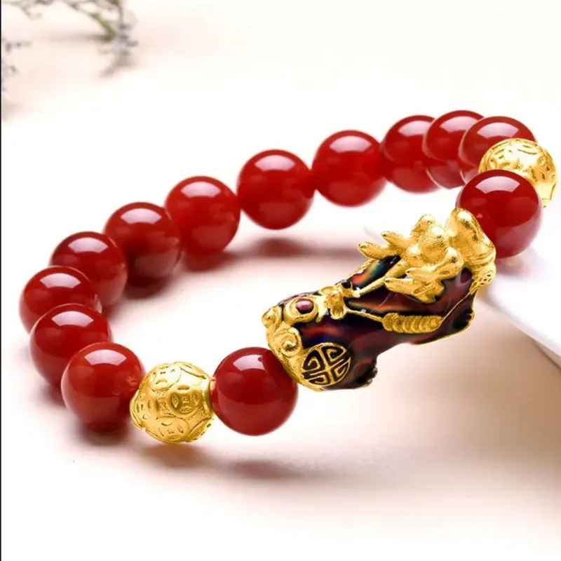 

Оригинальные бусины из настоящего камня, изменение цвета Pixiu Feng Shui, тигровый глаз, браслет из обсидиана, браслет для здоровья, богатства, браслет на запястье для мужчин и женщин