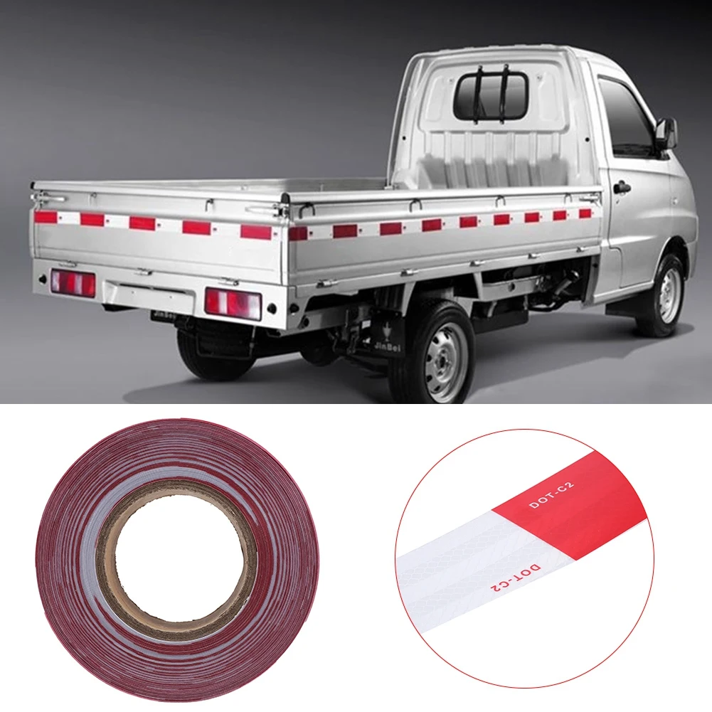 Red and White Reflective Tape Reflective Film Car Truck Body Stickers Annual Inspection Reflective Strip