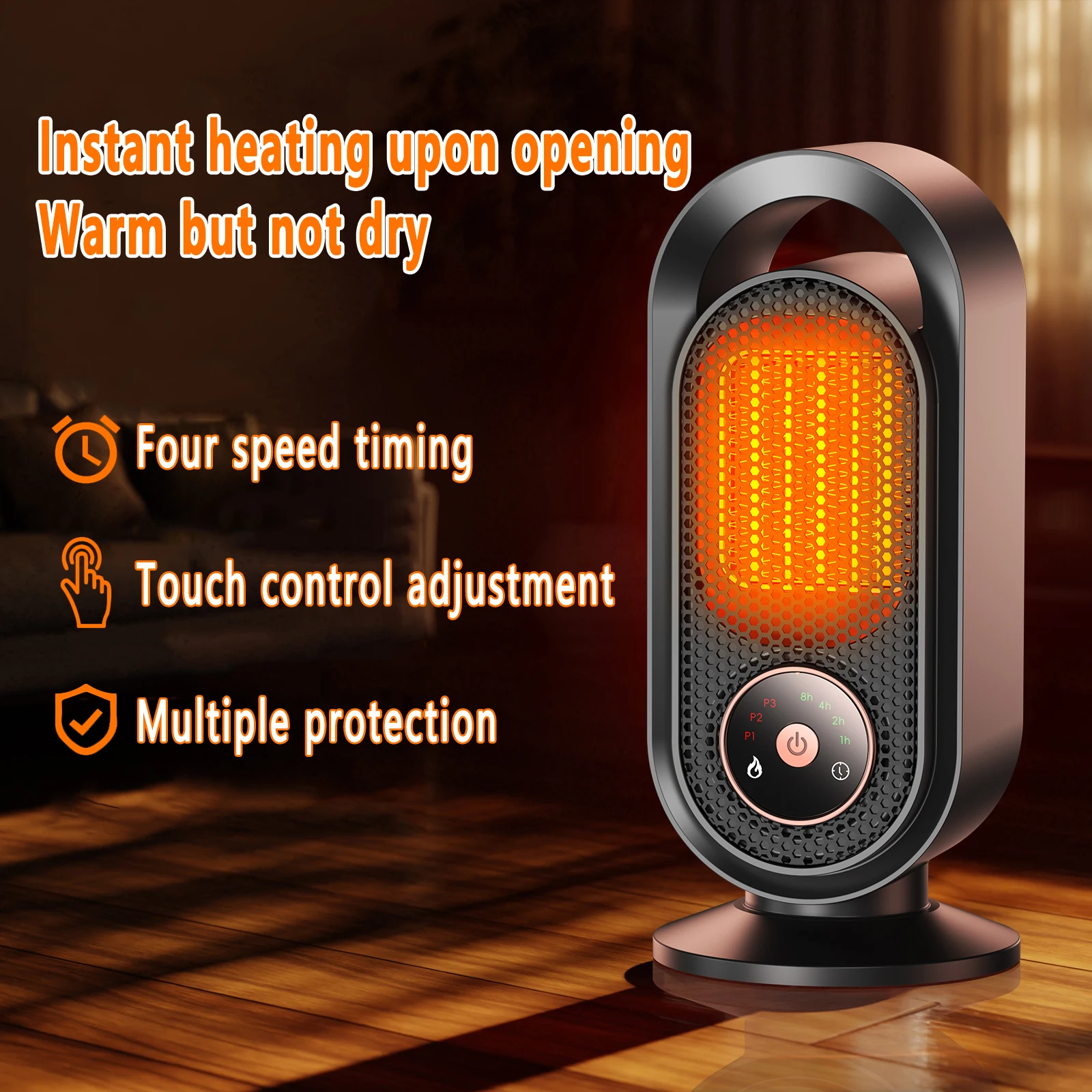 Winter Portable desktop Heater PTC Fast Heating 1000W Household Heater 110V-220V Electric Heater Suitable for Home/Office Etc