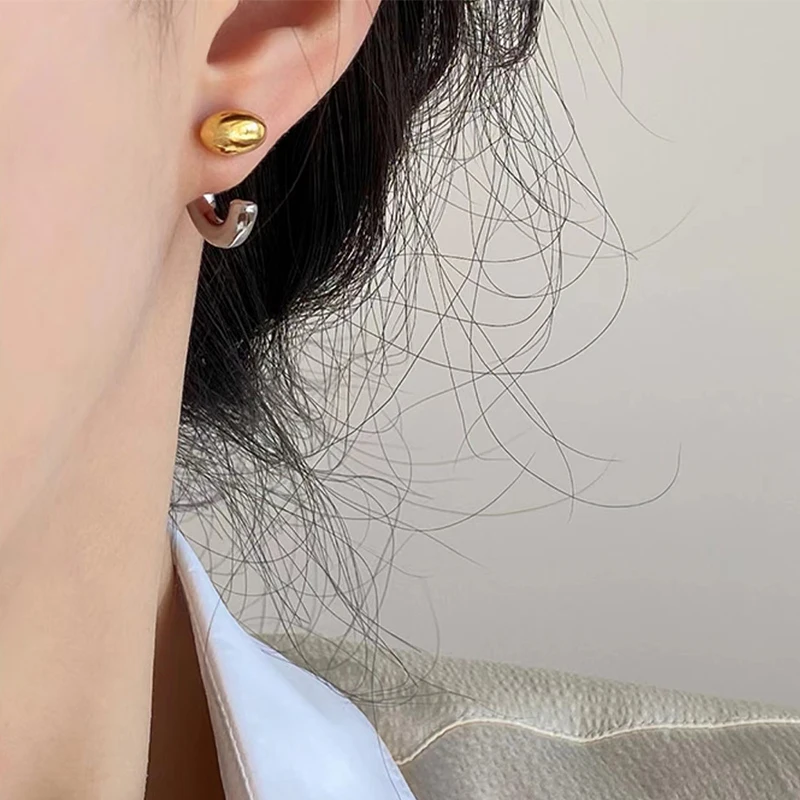 Two-tone Earrings For Women C Irregular Fancy New Styles Cute Trendy Studs Designer Fashion Jewelry Girls's Gifts Party C1288