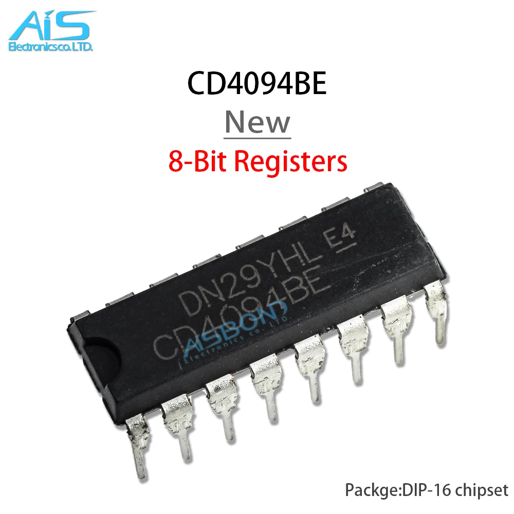 

10Pcs/Lot New CD4094BE CD4094 4094 DIP16 CMOS 8-Stage Shift-and-Store Bus Register IC CHIP