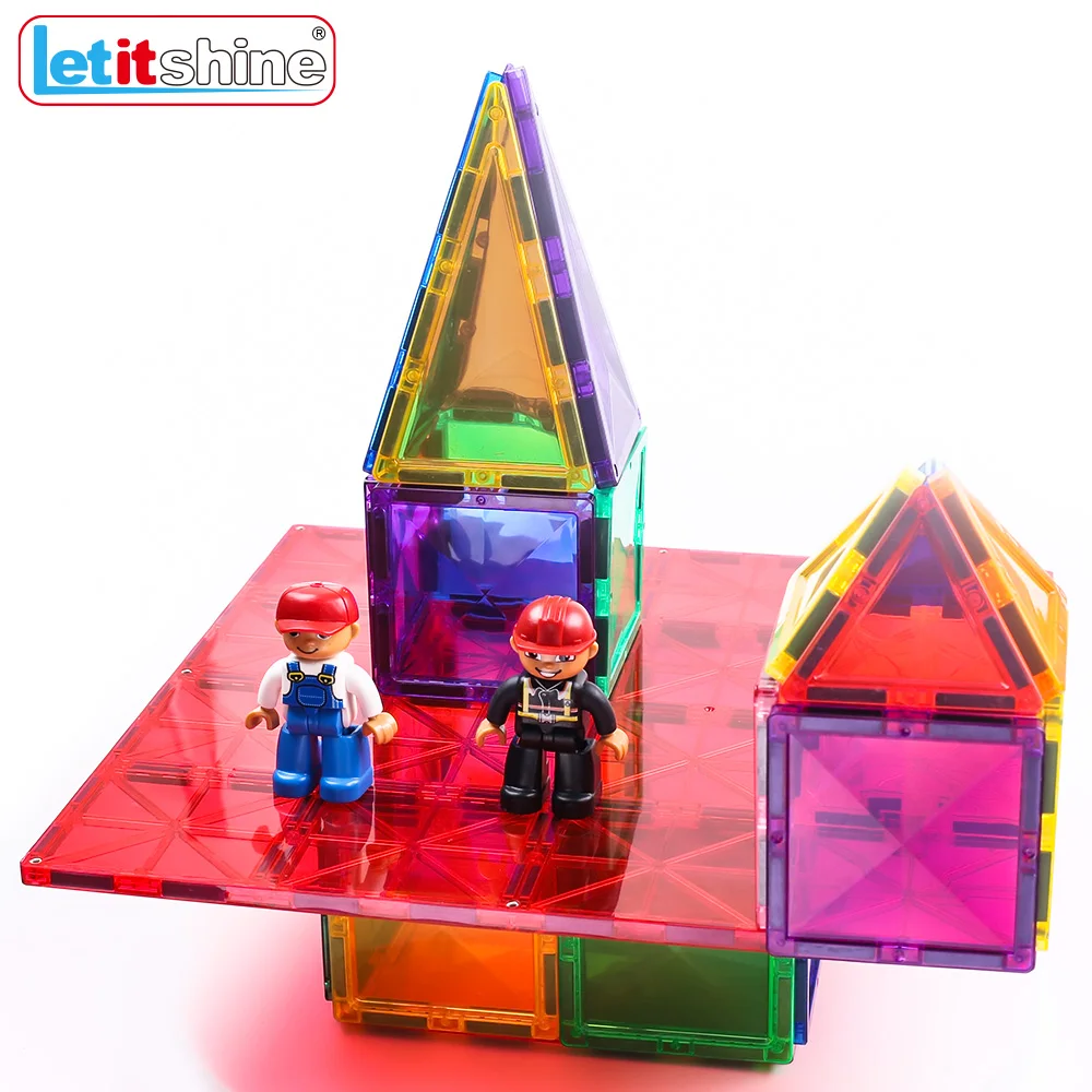 Letitshine Super Large 2Pcs Magnetic Tiles Base Plate Square Building Blocks Big Size Montessori Toys Magnet Holder Board Kids