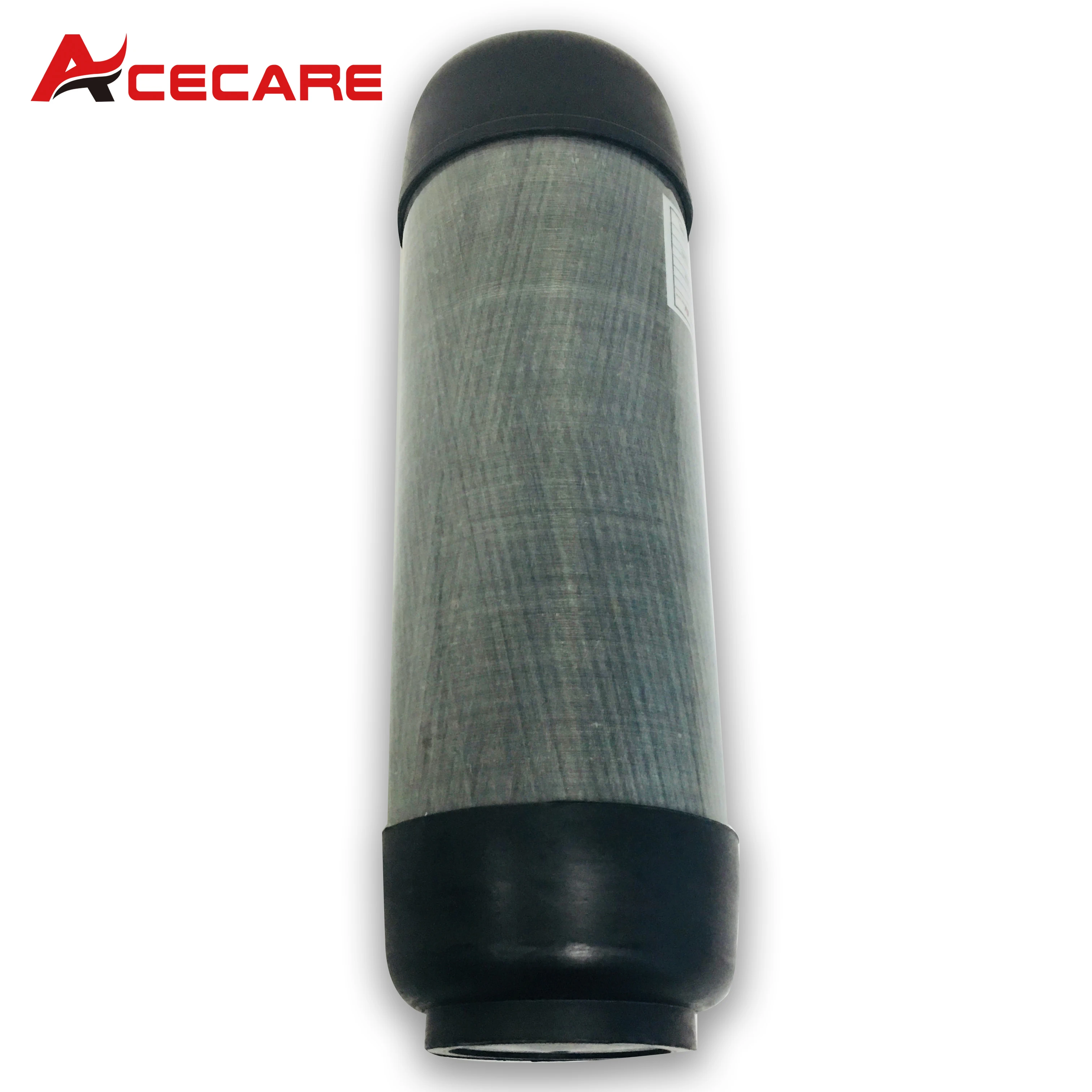 ACECARE-cilindro de fibra de carbono para buceo, tanque de buceo con protección de goma, 30Mpa, 300Bar, 4500Psi, HPA, 6,8l, CE