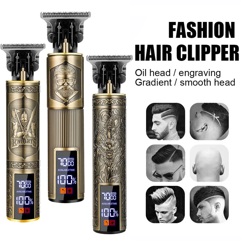 نحت خمر T9 مقص الشعر المهنية قص الشعر أداة تهذيب اللحية قابلة للشحن USB المحمولة أداة تهذيب اللحية قص الشعر #1