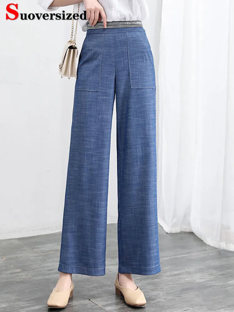 

Baggy High Waist Wide Leg Ice Slik Jeans Women Oversize 4xl Ankle Length Straight Denim Pants Summer Korean Vintage Vaqueros New