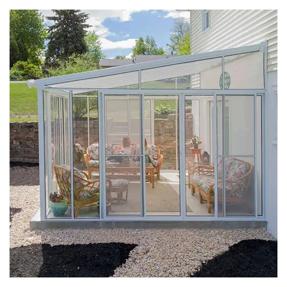 Fabricación de precio de fábrica con alta carga de nieve y lluvia, marco de aluminio impermeable, toldo para el sol de policarbonato, puerta corredera