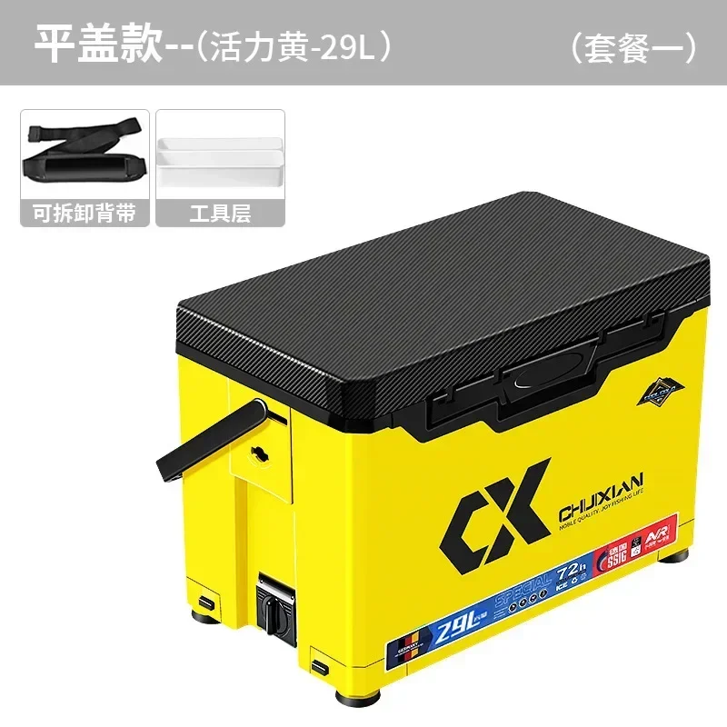 New Multifunctional Sit‑on Fishing Tackle Box Ultralight Heavy‑Duty Thickened Platform Full Set for Outdoor Fishing Use