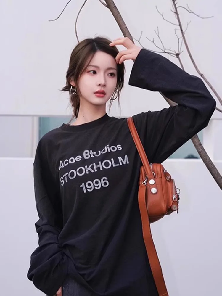 Coréen Sle Chic Bla lettre impression Protection solaire couvrir haut femmes été sangle longue Sve T-irt mince vêtements d'extérieur