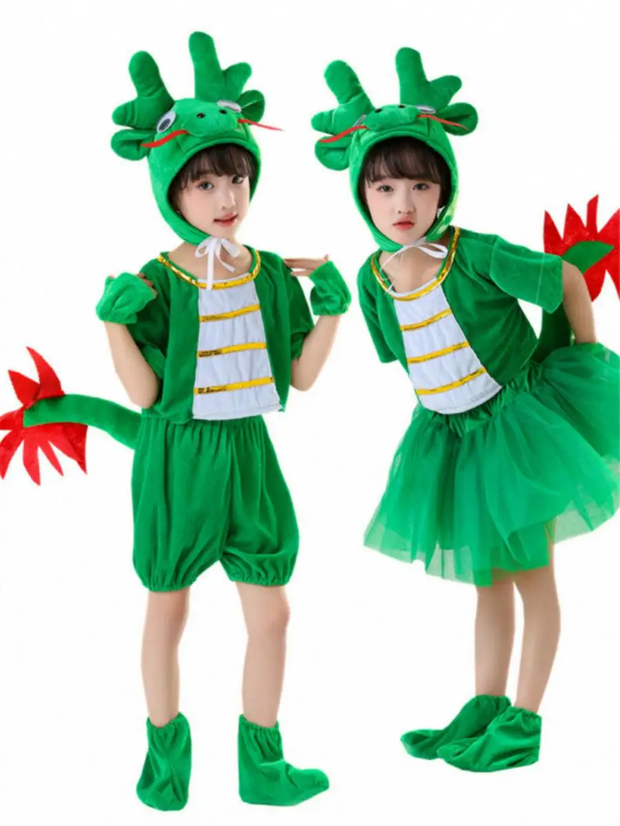 

Детский костюм для Хэллоуина: маленький дракон, наряд для танцевального выступления в год Змеи, костюм для представления «Потомок дракона»...