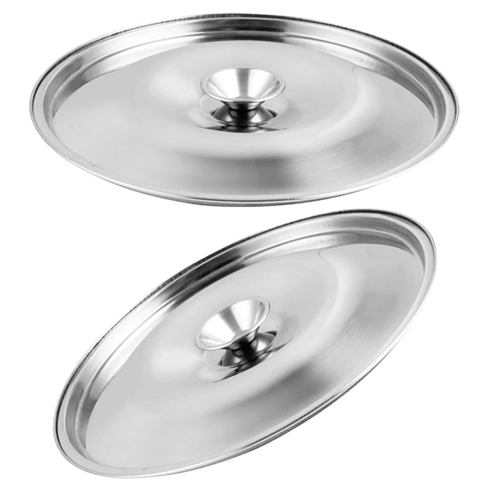 2Pcs Heavy Duty Stainless Steel Seasoning Pot Lid Universal Oil Jar Cover for Pots Pans Skillet Spill Proof Steam Retaining