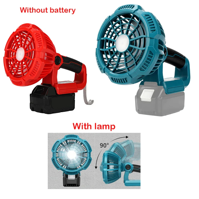 

For Makita/Dewalt/Milwaukee/Bosch/BlackDecker/Craftsman Fan With lamp With USB Multifunctional Camping Fan Horizontal Remote Fan