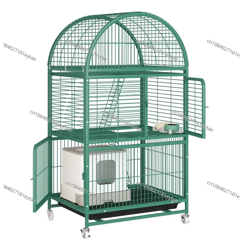 Durable Large Space Multi Storey Indoor Cat Cage Two Story Cat Kennel with Toilet for Villa Household