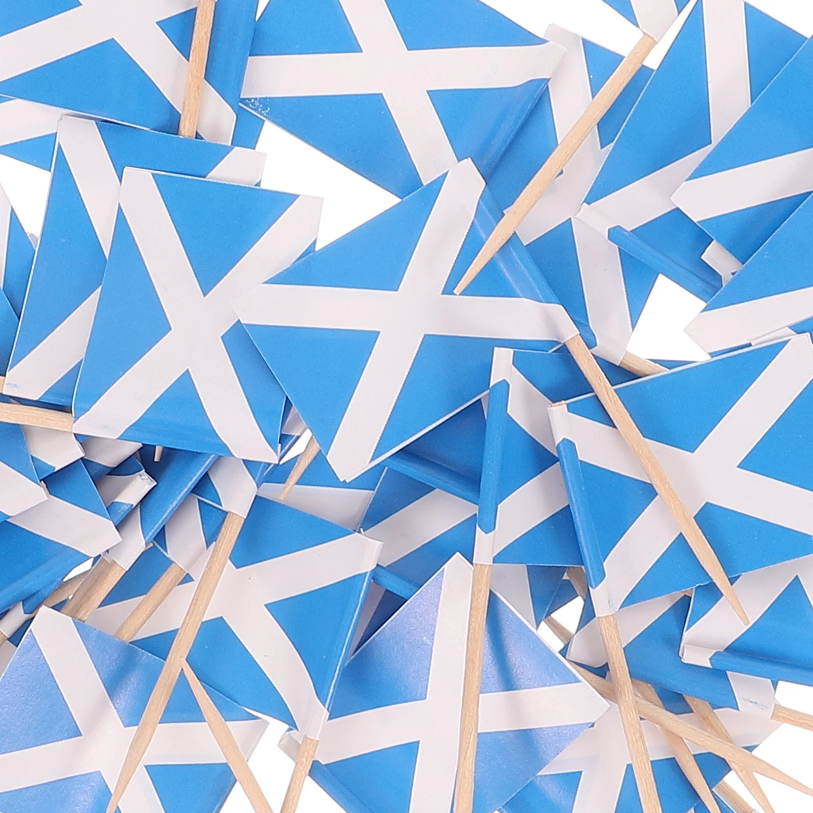 100Pcs Scotland Flag Wooden Toothpicks Cake Cupcake Picks National Flag Toothpick Food Party Decoration Supplies