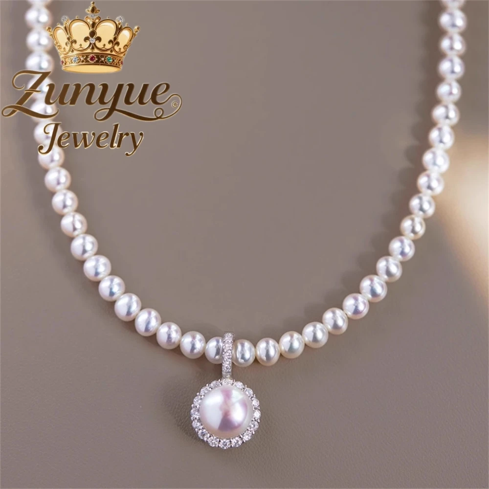 

Pendant, Freshwater Pearl Necklace, Light Luxury Collarbone Chain, Sweater Chain, Versatile And High-End Necklace Fine Accessory