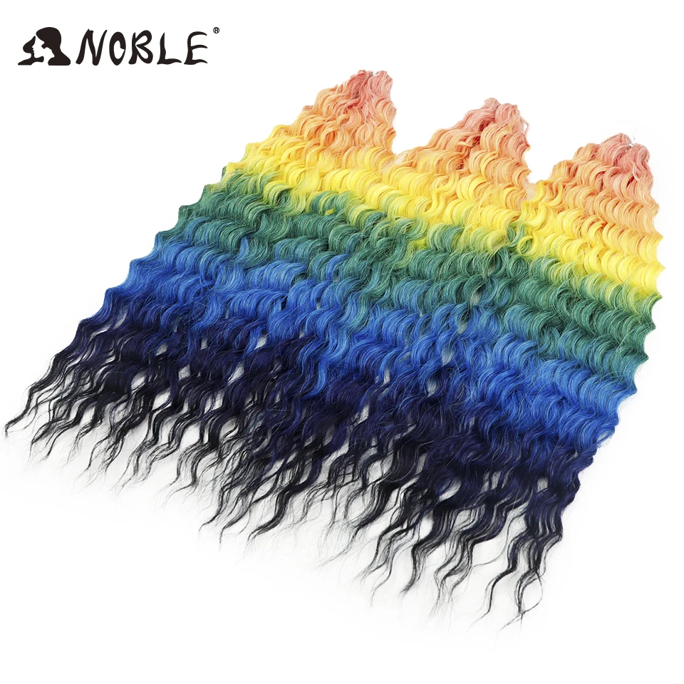Noble Hair Twist Crochet Hair Curl Hair Synthetic Deep Wave Braiding Hair Extensions 24 Inch Water Wave Hair Heat Resistan