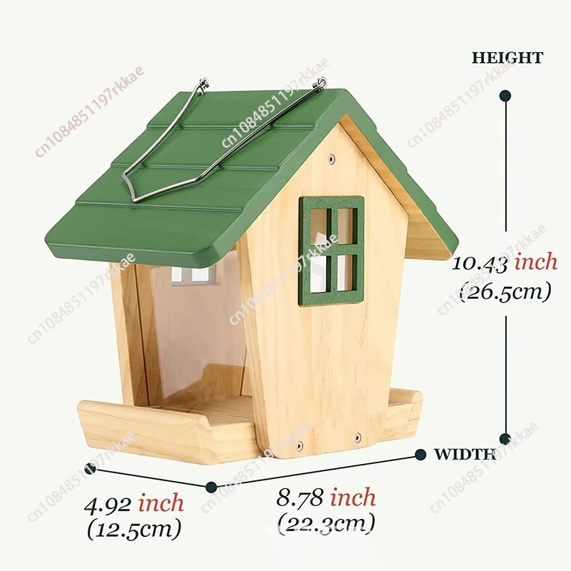 Wooden Bluebird House Hanging Bird Feeder for Garden Courtyard Natural Wood Cardinal Nesting Box