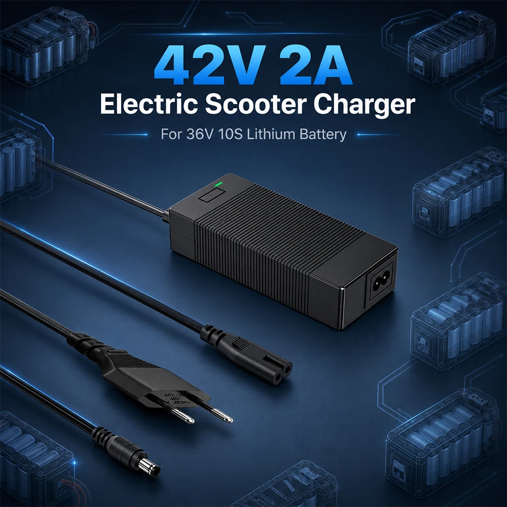 42V 2A Electric Scooter Charger for Hiboy S2, S2 Lite/Pro, KS4/KS4 Pro, MAX/MAX3/MAX V2, NEX/NEX3/NEX5 36V Li-ion Battery
