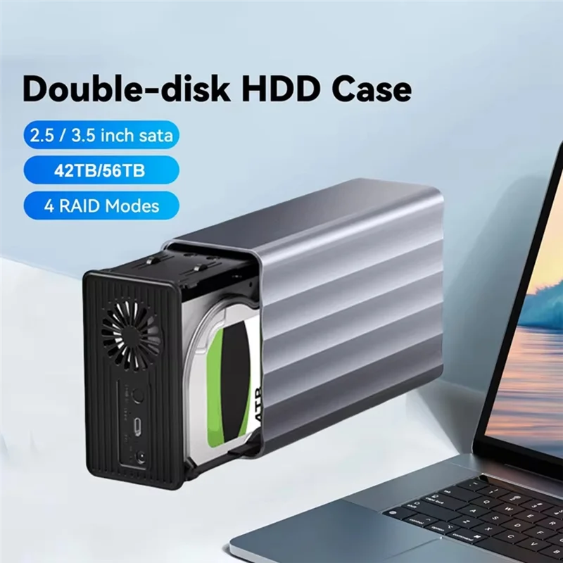 

Корпус L52A-HDD/SSD, корпус внешнего жесткого диска, двухэтажная док-станция для жесткого диска с функцией RAID для ПК, вилка стандарта США 56 ТБ