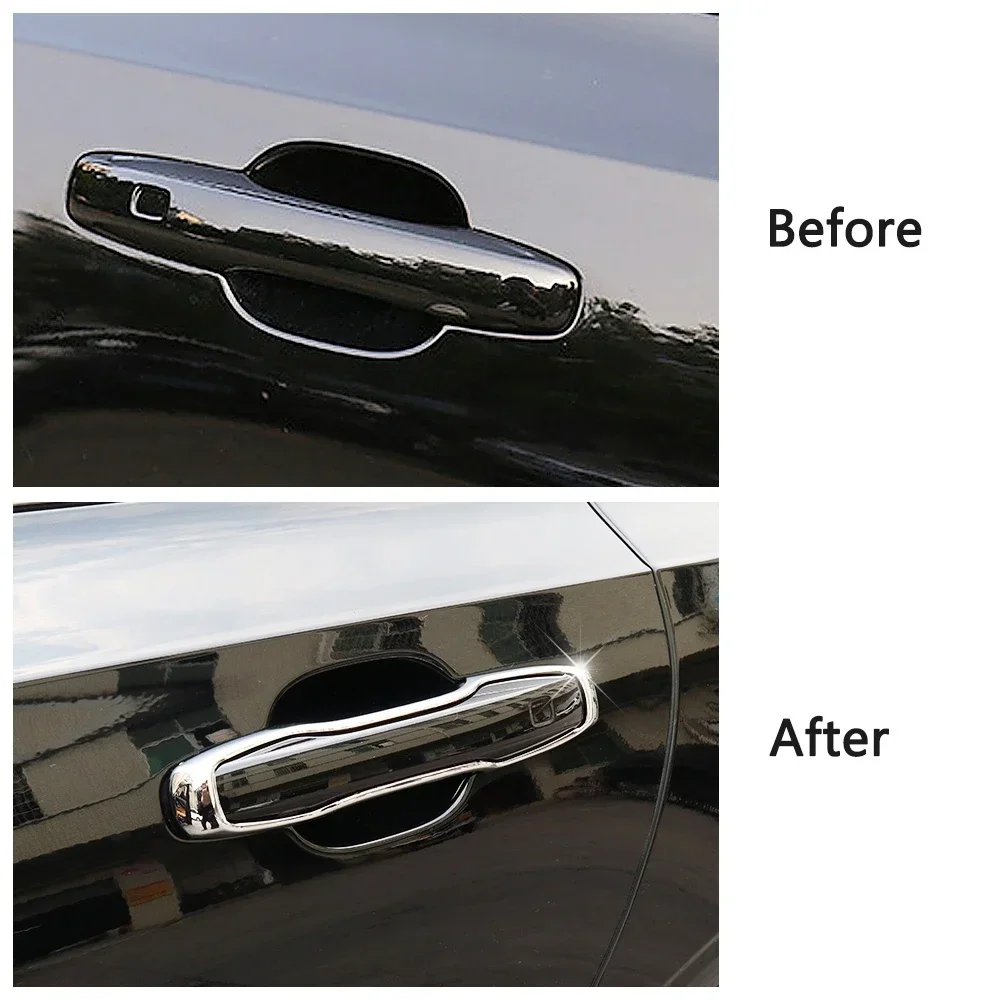 الكروم التصميم لفولفو XC60 XC90 S90 V90 2018 2019 2022 كروم غطاء مقبض الباب الخارجي صب الكسوة #2