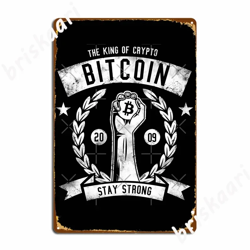 Hodl Bitcoin Stay Strong Metal Sign Wall Decor Vintage Wall Pub Pub Garage Tin Sign Posters