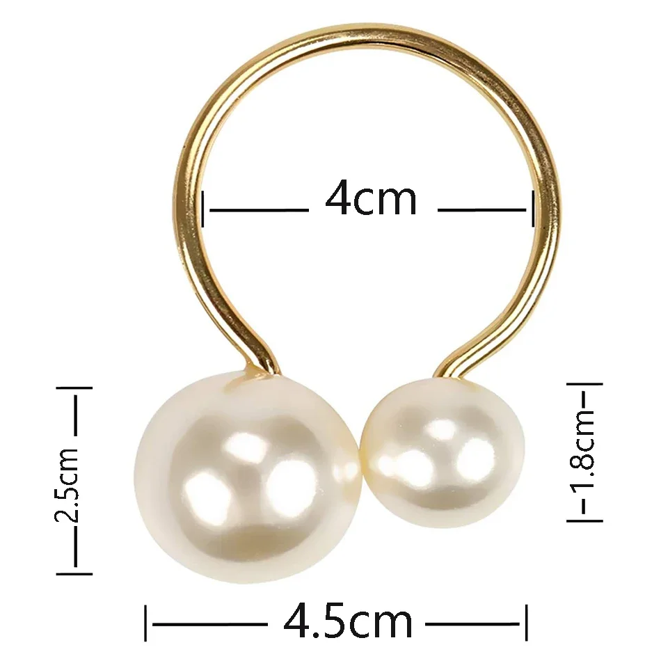 Elegant Pearls Napkin Rings Gold Christening Bangle Metal Napkin Holder Wedding Gift Bridal Shower Decor Party Supplie view 6
