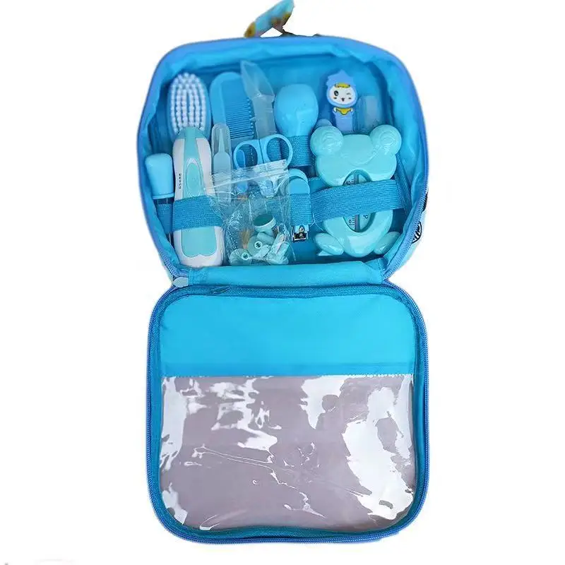 B05C-Silicone Baby Care Kit-For Infants And Toddlers, 13-Piece Set In Sky For Blue Design