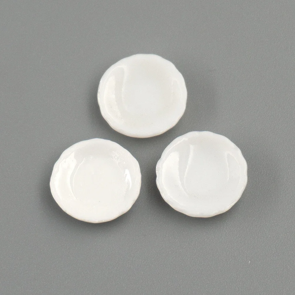 3 قطعة 1/12 دمية مصغرة طبق طعام من السيراميك طبق فواكه صغير لعبة مجسمة لدمية اكسسوارات المنزل الديكور ob11