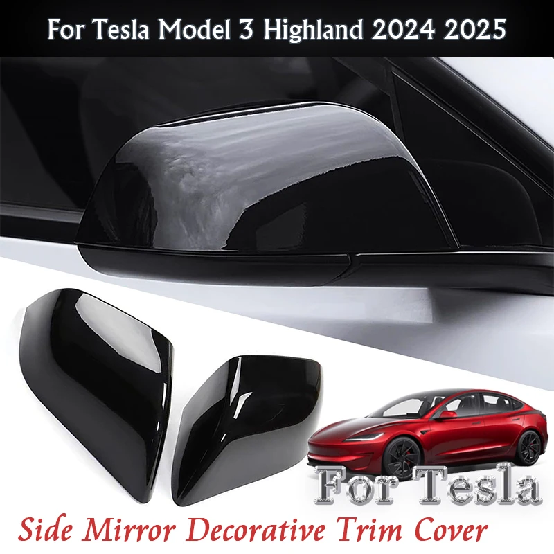 

For Tesla Model 3 Highland 2024 2025 Car Exterior Side Mirror Decorative Rearview Mirror Guard Cover Trim Accessories Kit