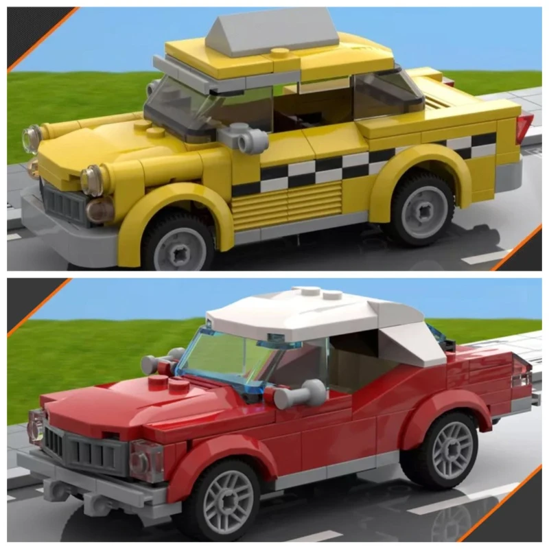 Klassisches Undercover-Auto-Taxi-Filmserie MOC-Bausteinset, Polizeiauto-Modell, DIY-Bausatz für Kinder, Spielzeug, Geburtstagsgeschenk für Jungen – Detail 1