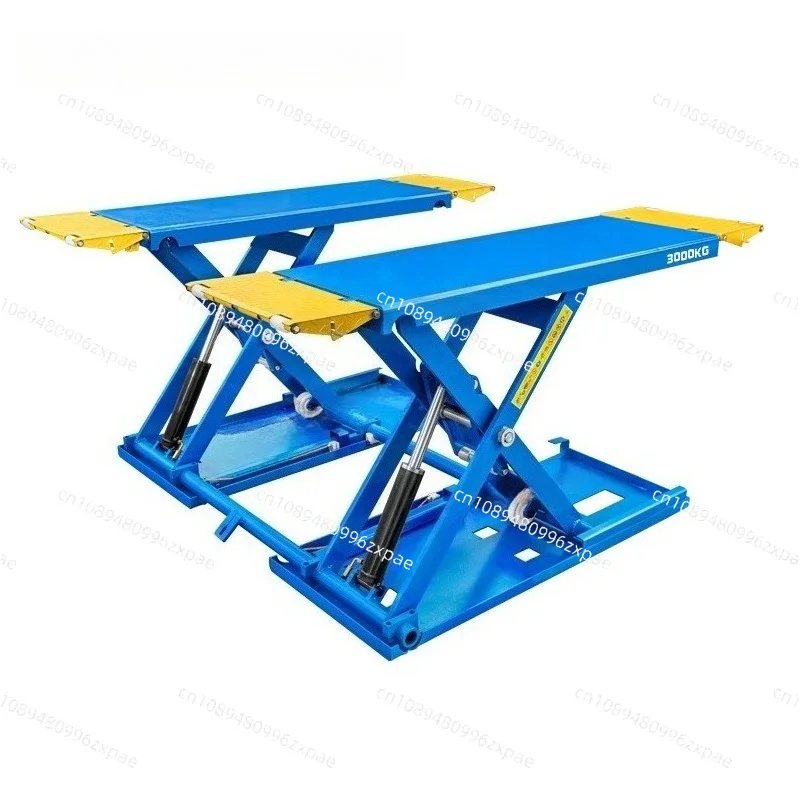 Movable Mid Rise Scissor Car Lift Ultra Thin Hydraulic Lifting Platform Auto Repair Garage Maintenance Hoist