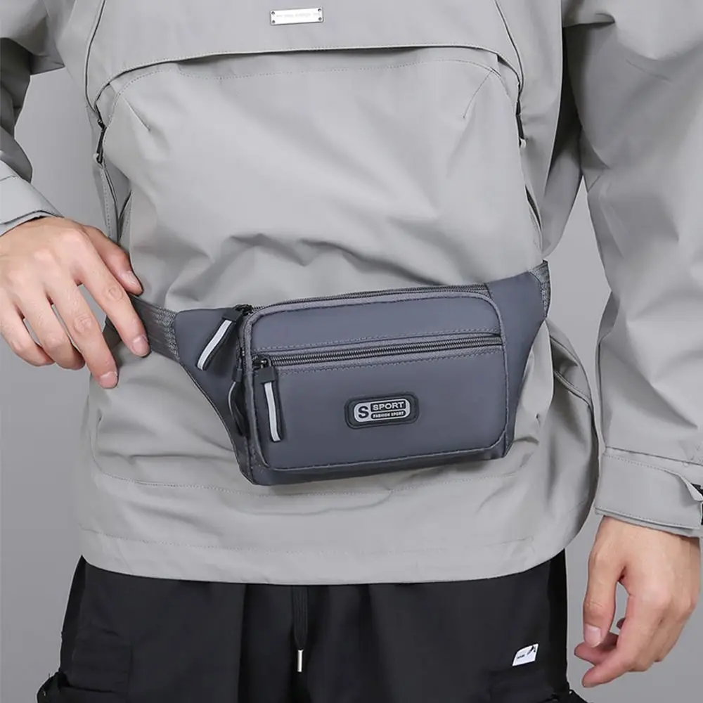 Large-capacity Men Waist Bag Casual Nylon Anti-theft Chest Bag Outdoor Travel Waterproof Sports Mobile Phone Bag