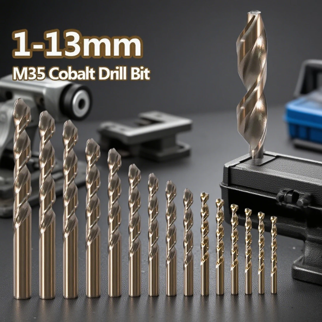 

1 мм-13 мм M35 кобальтовое сверло из быстрорежущей стали с прямым хвостовиком, Т-образное сверло для сверления металла, нержавеющей стали, металлообрабатывающие электроинструменты