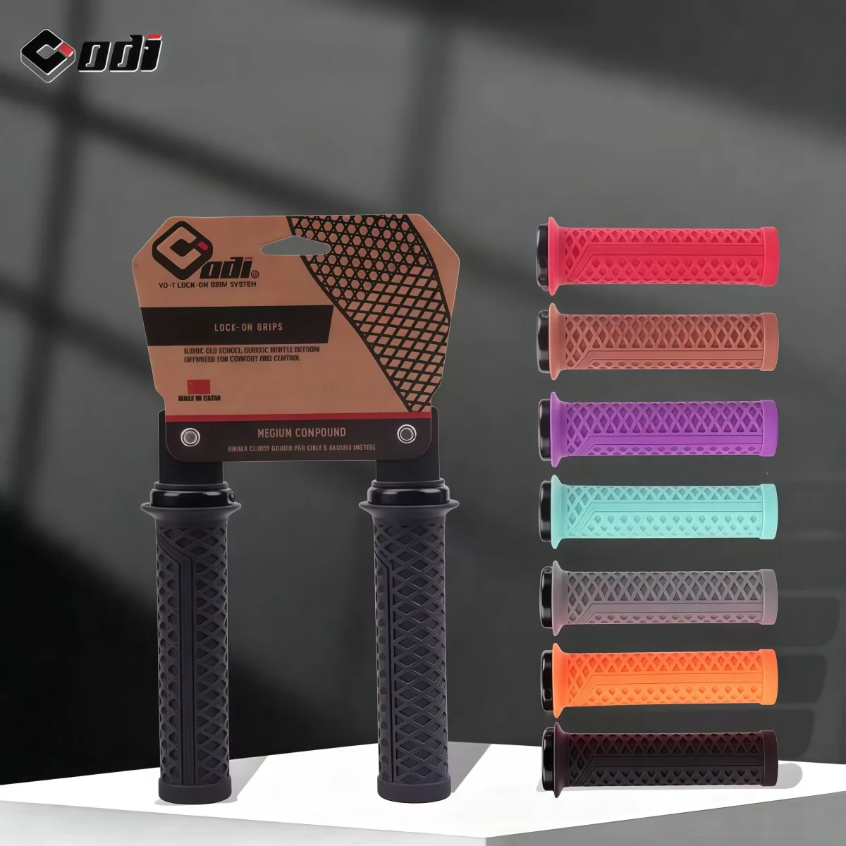 ODI V21 Lock-On Silicone Bike Grips For MTB & Folding Bike – 130mm | Shock-Absorbing | Anti-Slip Waffle Pattern ( 100 g )