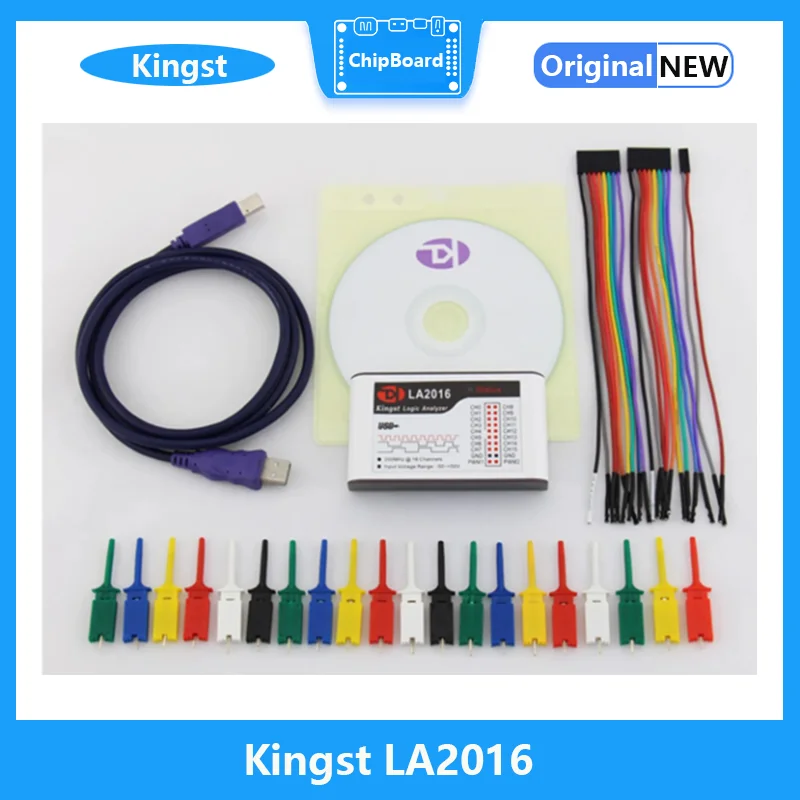 Kingst LA2016 analizator stanów logicznych USB 200M max częstotliwość próbkowania, 16 kanałów, próbki 10B, MCU, ramię, narzędzie do debugowania