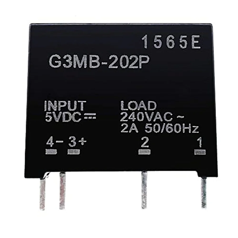 5PCS Relay Module G3MB-202P G3MB 202P DC-AC PCB SSR In 5V DC Out 240V AC 2A Solid State Relay Module