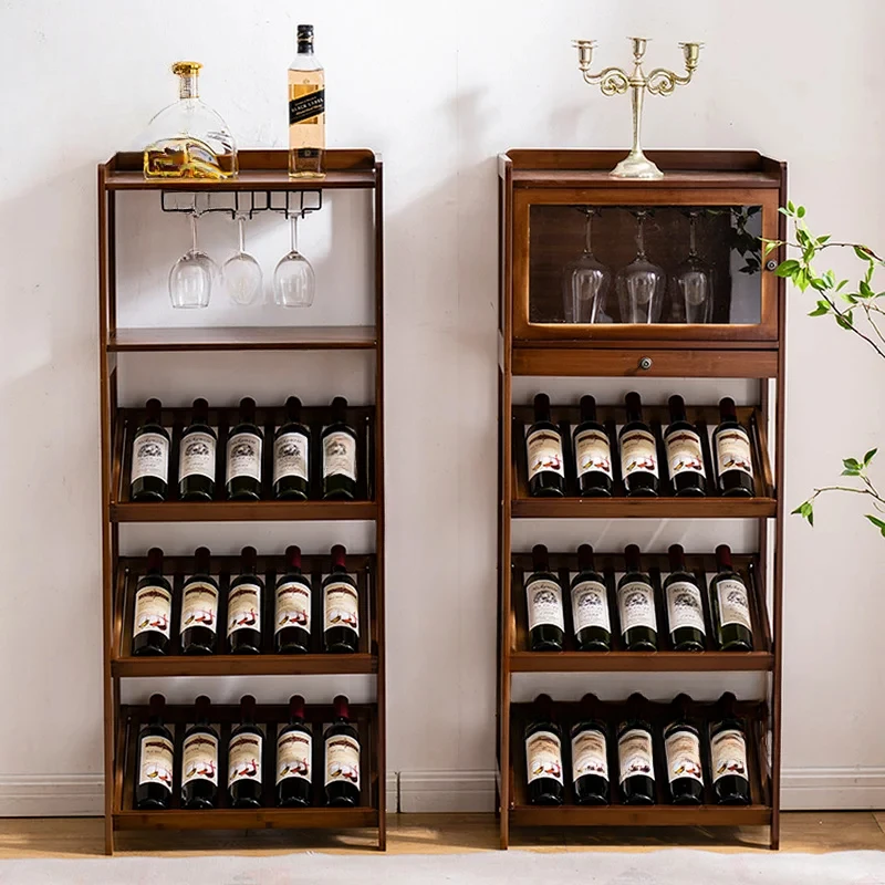 European Floor Bar Cabinet Wine Rack Hotel Restaurant Storage Display Shelf Living Room Wine Bottle Holder Meuble Home Furniture