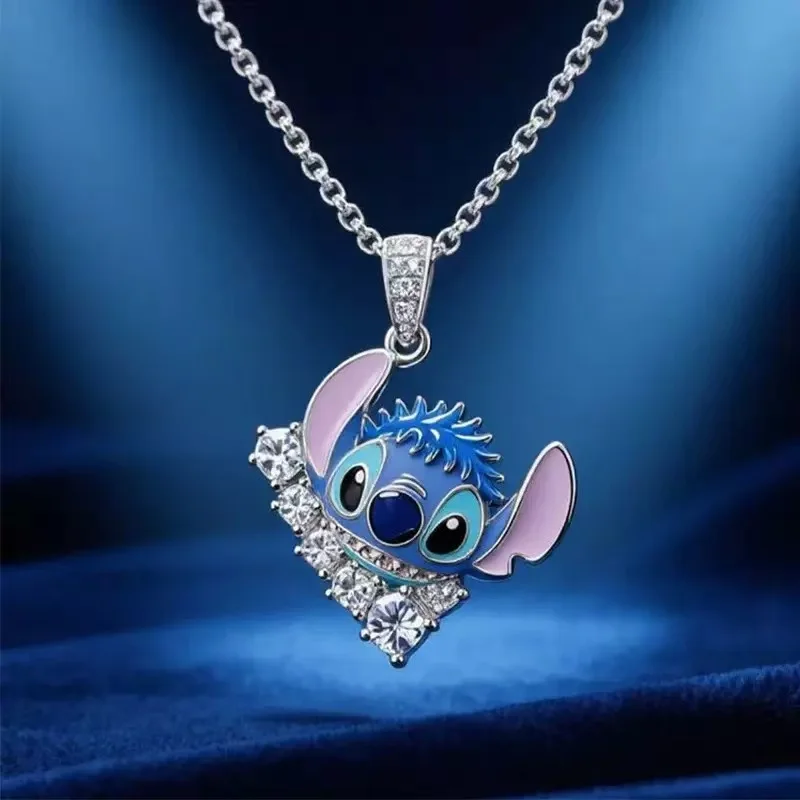 Colar do Stitch com pingente de esmalte líquido de design fofo, sucesso de vendas transfronteiriço. Acessório de anime e merchan