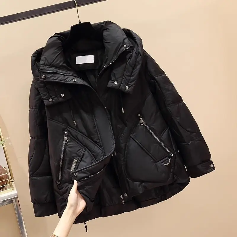 Women Jacket 2025 New Autumn Winter Coat Parkas Light Down Cotton Coats Casual Short Warm Basic Coats Black Pink Outwear Female