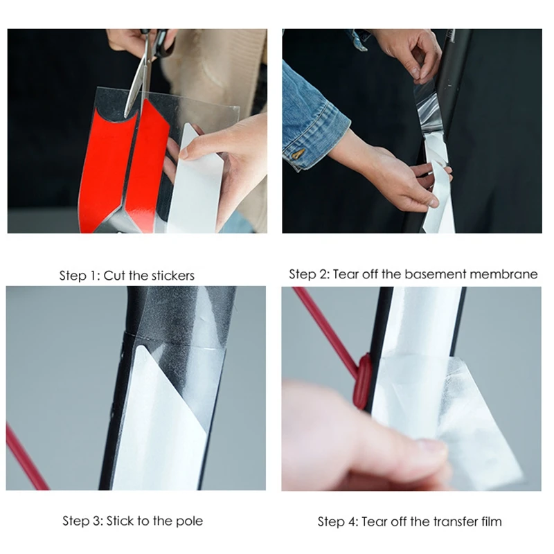 ملصقات عاكسة مقاومة للماء من مادة PVC لملصقات Ninebot MAX G30 Kickscooter القابلة للطي (أبيض وأبيض وأحمر)