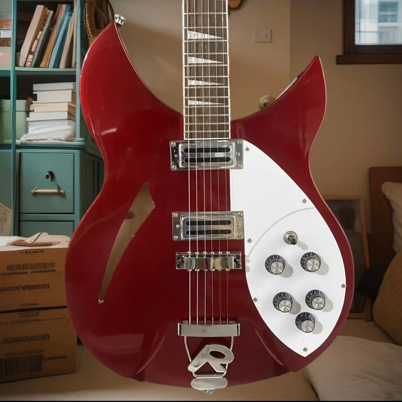 

40-дюймовая красная электрогитара с корпусом из красного дерева, грифом из палисандра, бесплатная доставка, белая