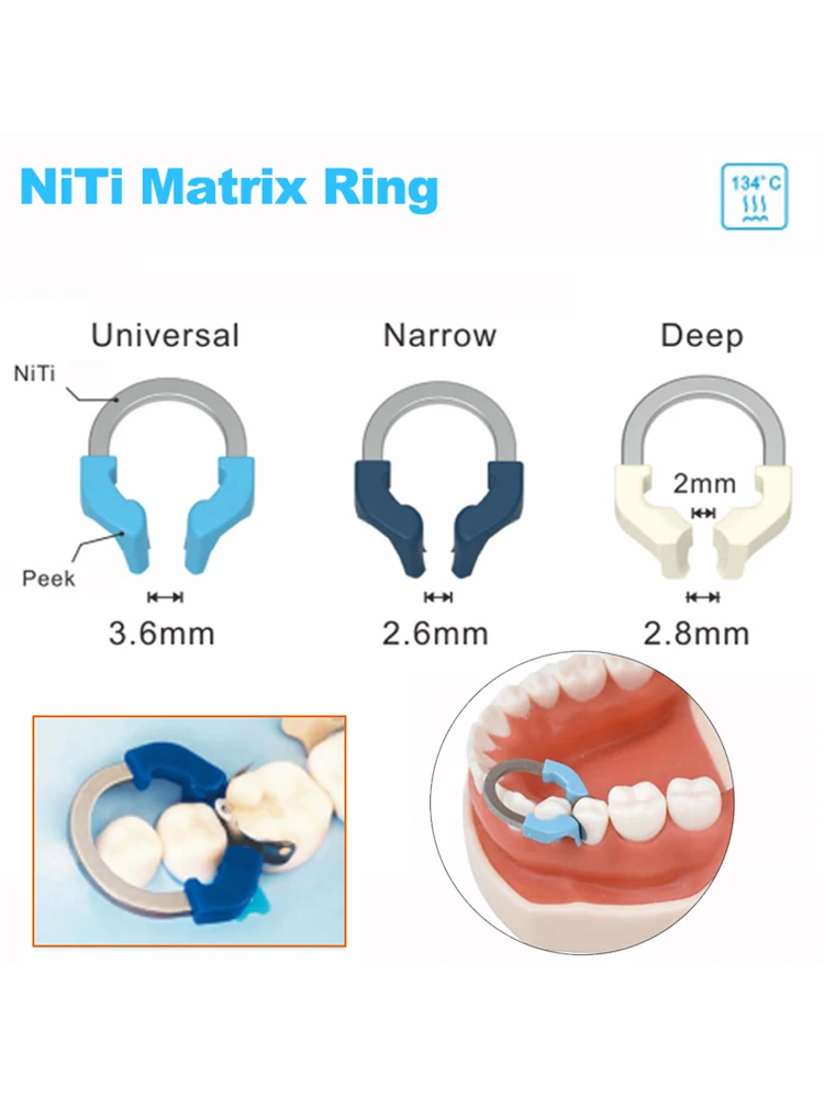 System taśm matrycowych segmentowych dentystycznych Uniwersalny wąski nikielowy tytanowy pierścień mocujący Matryca dentystyczna Narzędzia dentystyczne — 2