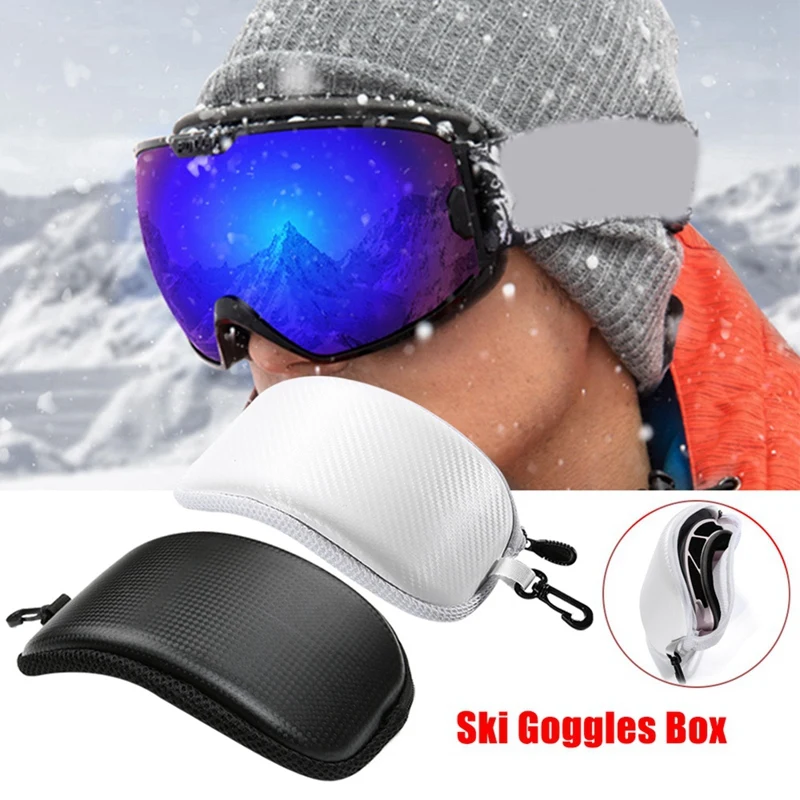 Anti-choque impermeável motocicleta Eyewear Box, Ski Snow Goggle Protector Case, caixa preta, 1 pc
