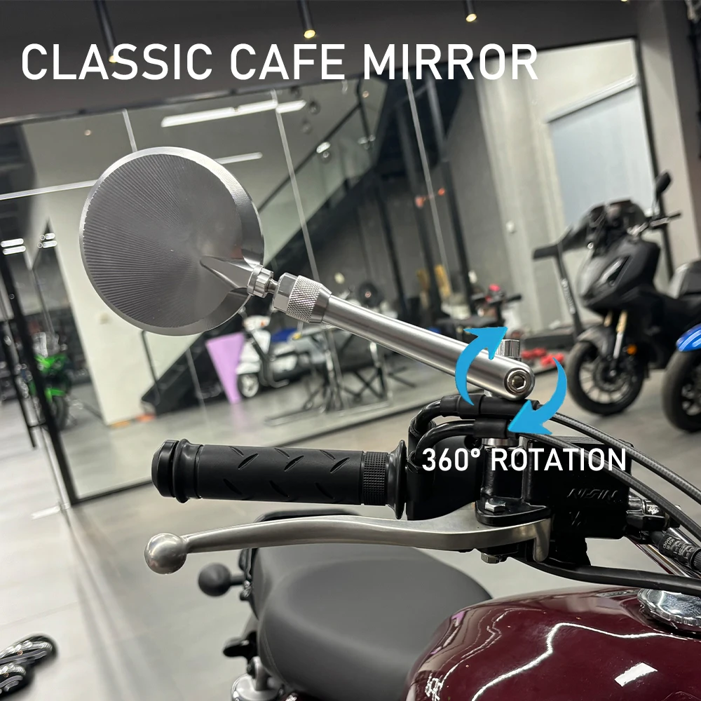 For Honda CB350 CB650R CB1000R CB1100 CB1300 Rearview Mirror Classic Cafe Mirror Adjustable Retro Rearview Mirror