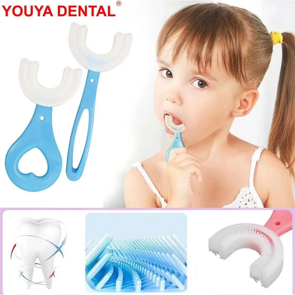 Children Tooth Brush U Shape Kids Toothbrush Soft Tooth Cleaner Silicone Child Toothbrushes Oral Care Cleaning Tools Teethers