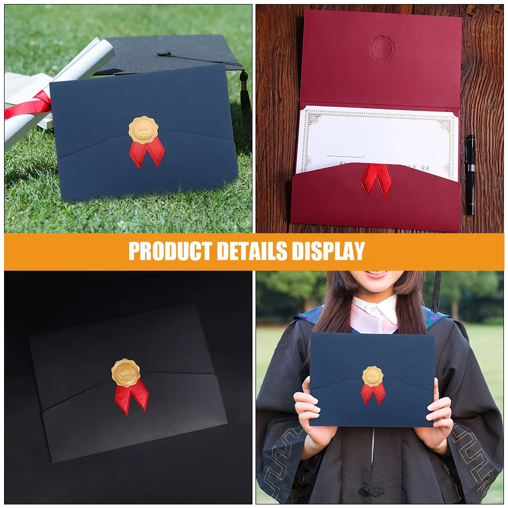 3 Pcs Certificate Covers Diploma Holders Paperboard File Folders Document Protectors Certificate Envelopes Filing Products