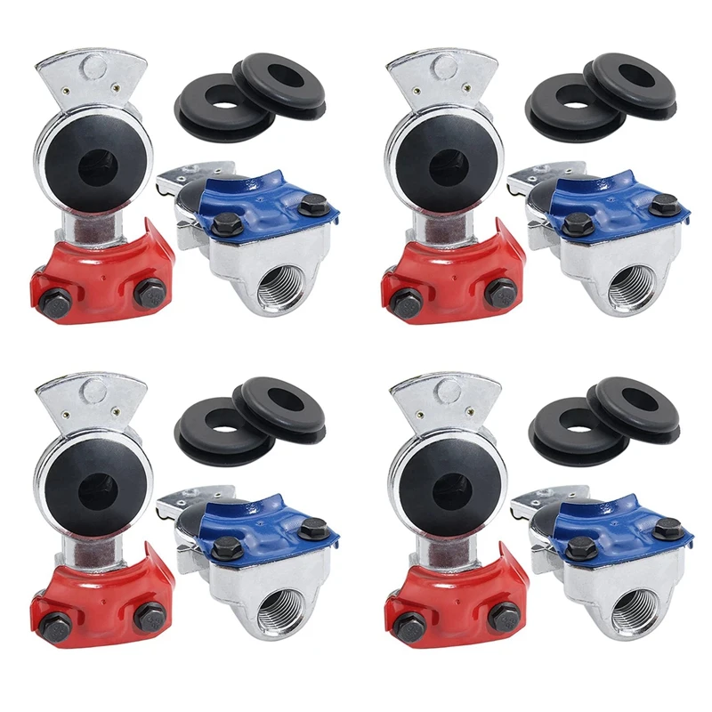 

4X Universal Gladhand Emergency & Service Brake Air Hose Coupling Connectors Glad Hands Parts