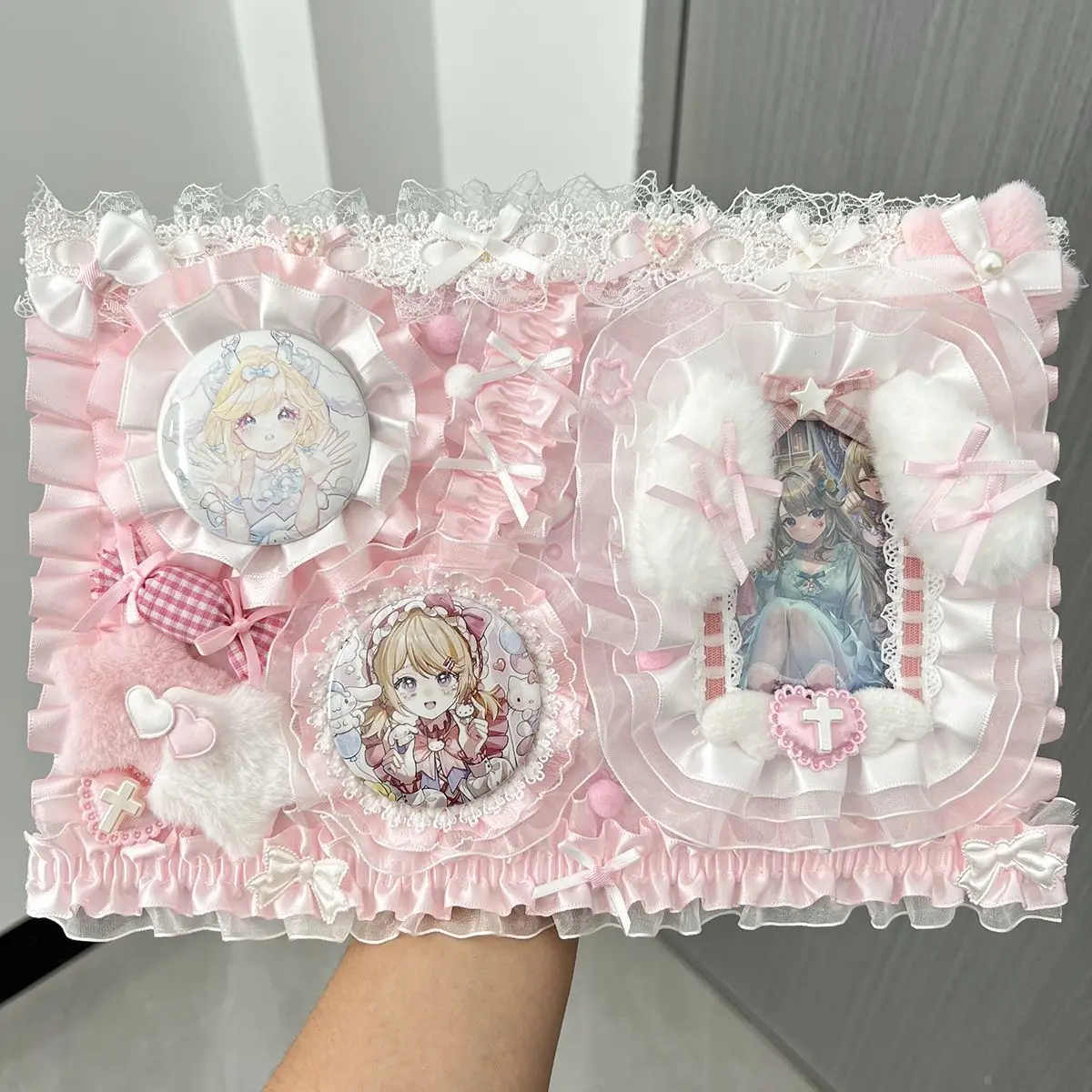 Goods Ita Bag Insert Board Accessories Plush Badge Holder Cute Bowknot Ita Bag Accessory Gu Mei Collectibles Storage Filler