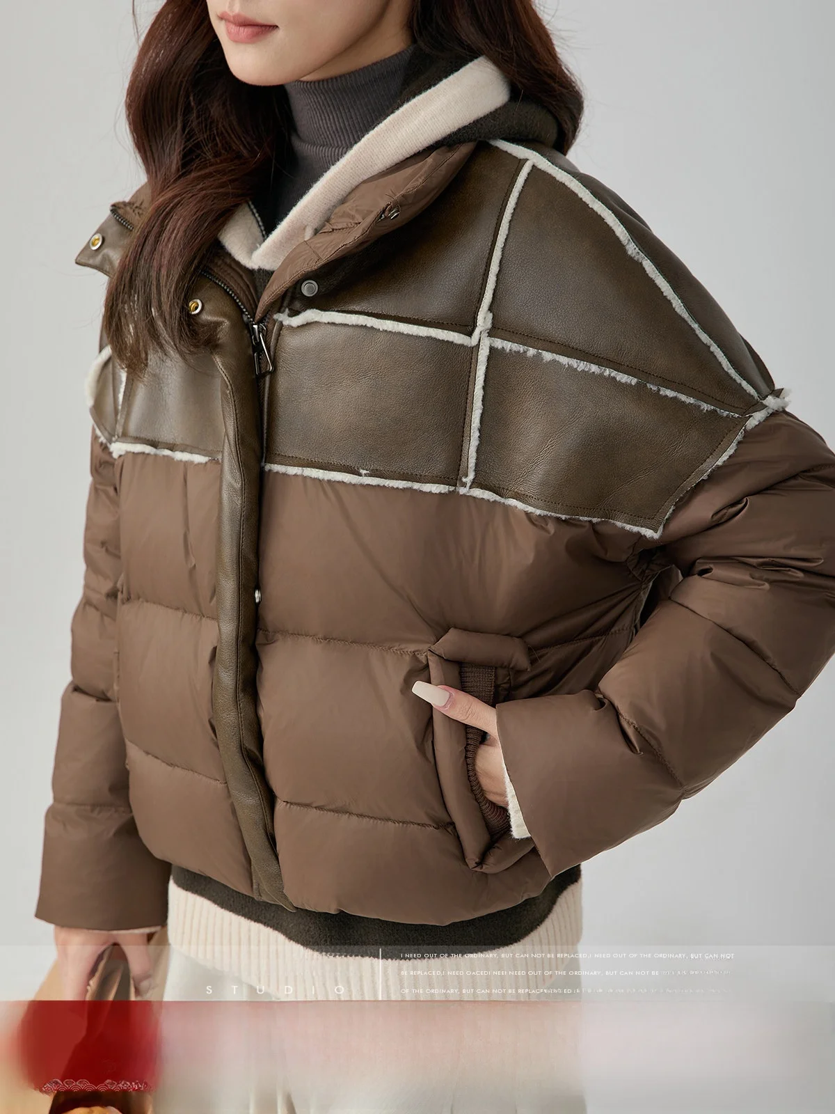 

Женская ретро-куртка MoZa ort Du down Jaet в рабочем стиле с воротником-стойкой, белая, с наполнителем из перьев, зимняя модная верхняя одежда