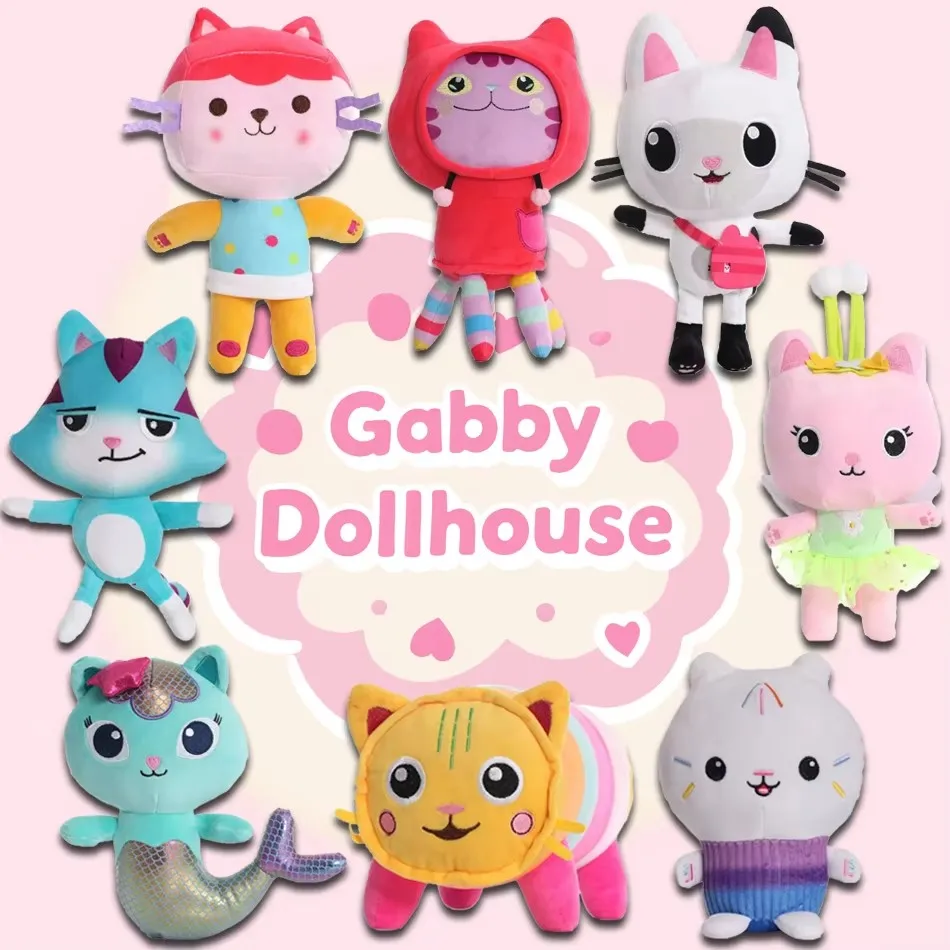 

Animals Plush Gabby Dollhouse Lovely Plush Gaby Toy Plush House Cat Doll Cartoon Stuffed Animals Mermaid Cat Plushie Dolls Kids